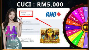 RWC77 Malaysia big win RM460 deposit withdraw RM5,000 via RHB bank playing Boy King’s Treasure slot with spin wheel bonus