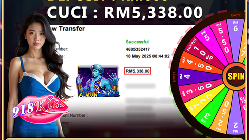 Congratulation ! RWC77 Member BIG CASHOUT RM5,388.00 at 918KISS !! Join Us To Be The Next WINNER!!!!!