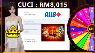 RWC77 player wins RM8015 from RM500 deposit playing ACE333 Shuang Xi slot with successful RHB bank withdrawal