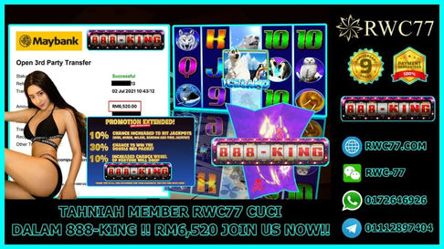 Congratulation RWC77 member withdraw RM6,520 inside 888-KING!! Join Us Now!! Win Together!!!