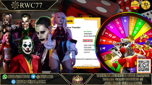 Congratulation ! RWC77 Member BIG CASHOUT Rm9,900 at 888KING !!! Join Us To Be The Next WINNER!!!!!