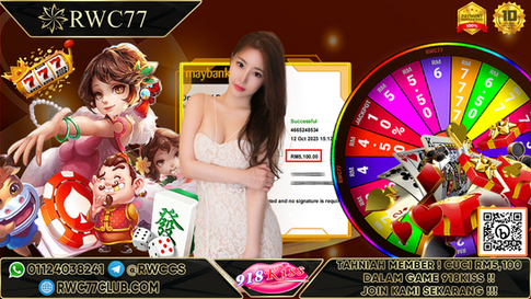 Congratulation ! RWC77 Member BIG CASHOUT  RM5,100 at 918KISS !!! Join Us To Be The Next WINNER!!!
