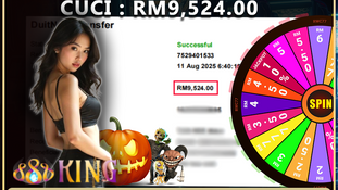 Tahniah ! RWC77 Member dapat Cuci Besar RM9,524.00 Dalam Game 888KING!! Cepat Datang Register Sekarang!!!!!