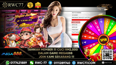 Congratulation ! RWC77 Member BIG CASHOUT RM2,000 at MEGA888!!! Join Us To Be The Next WINNER!!!!!