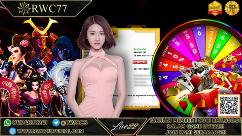 Congratulation ! RWC77 Member BIG CASHOUT RM3,500.00 at LIVE22!! Join Us To Be The Next WINNER!!!!!