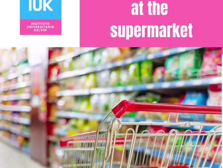 Vocabulario en inglés de cosas que puedes encontrar en el supermercado.