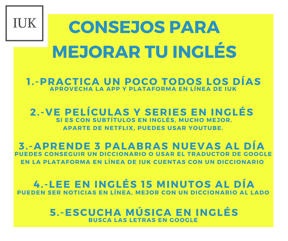 Resumen de los consejos para mejorar tu inglés