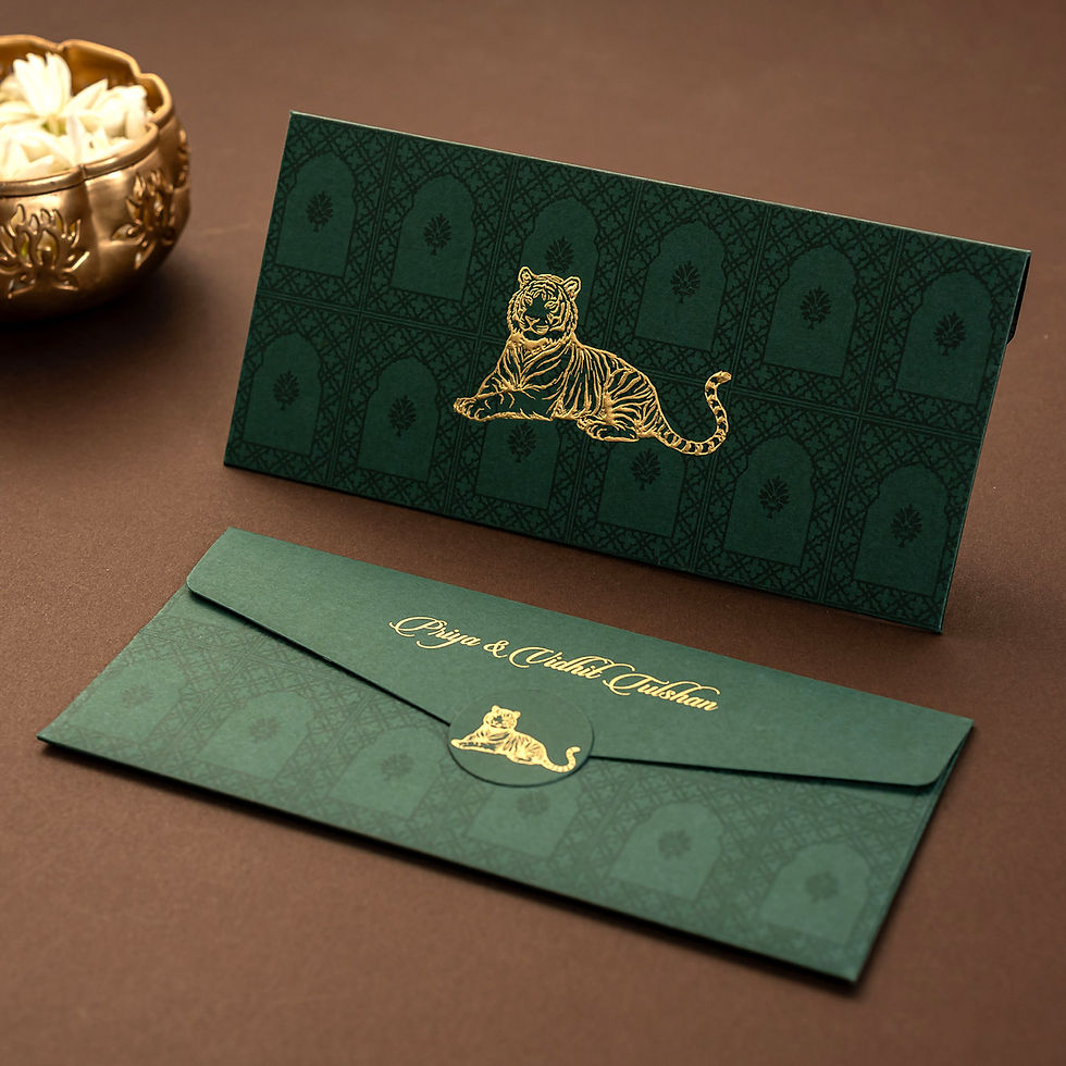 Thumbnail: Bagh - Green/Crimson/Amber Money Envelopes (Set of 20)