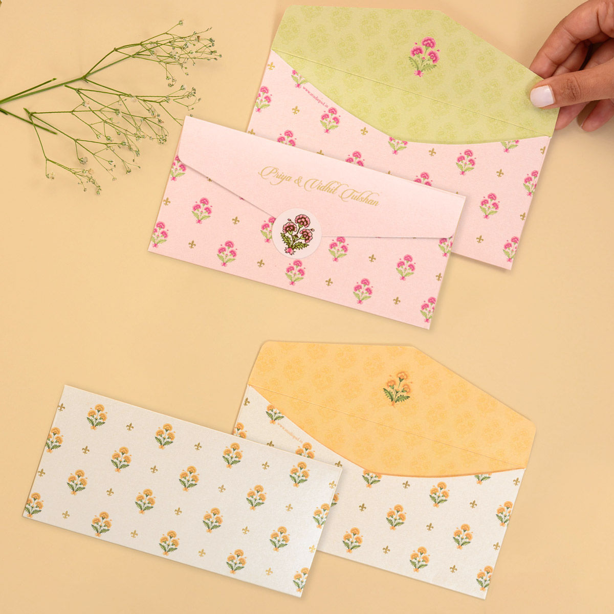 Seher - Pink/Yellow Money Envelopes (Set of 20)