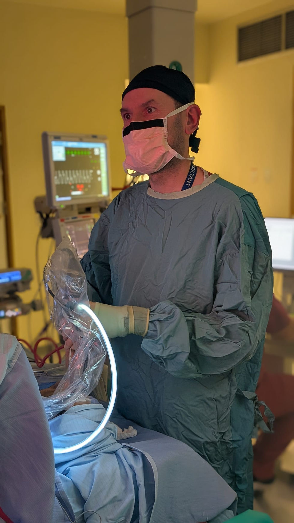 Tim Biggs operating on a sinus surgery patient