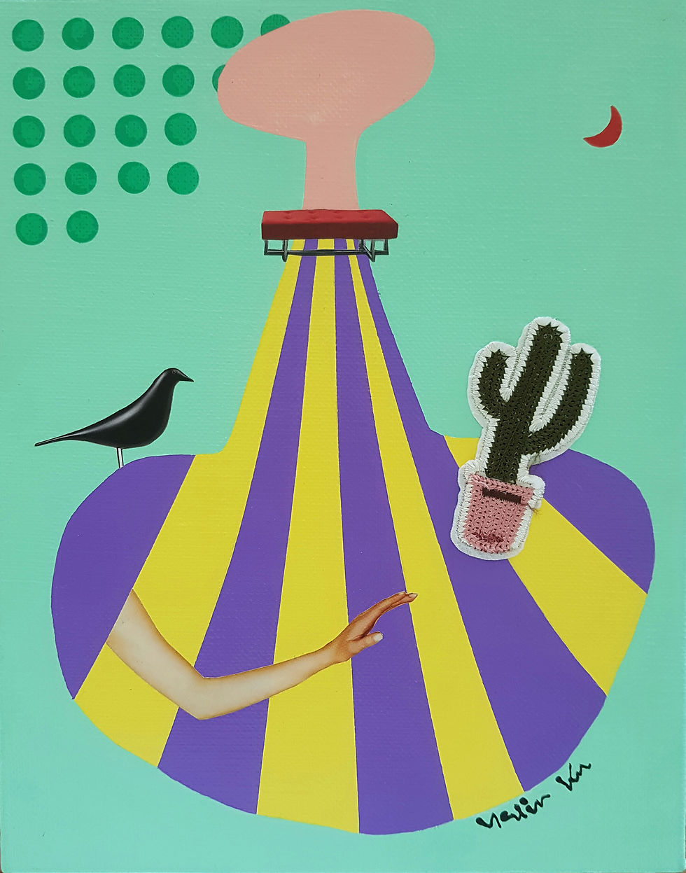 A.6_Haein+Ku_Moonlight_Night_24.0×19.0cm(2F)_Collage+AcrylicOnCanvas_2016