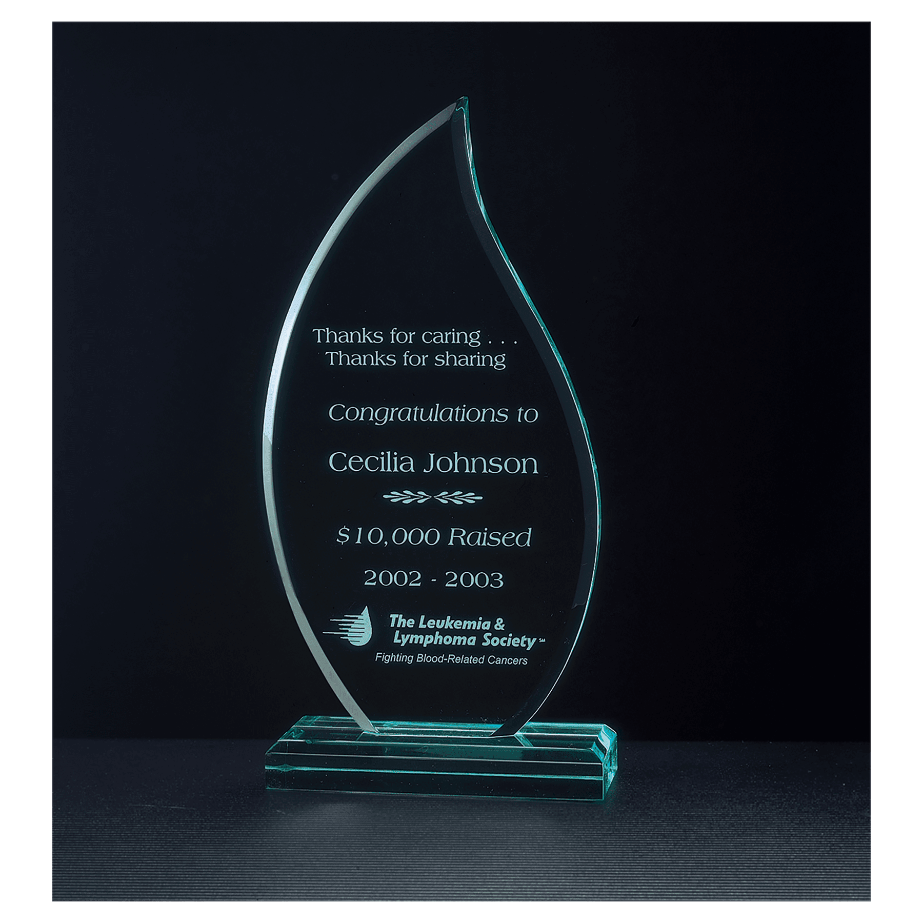 Flame Series Jade Acrylic Award