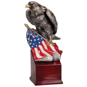 Eagle and Flag on Resin Base