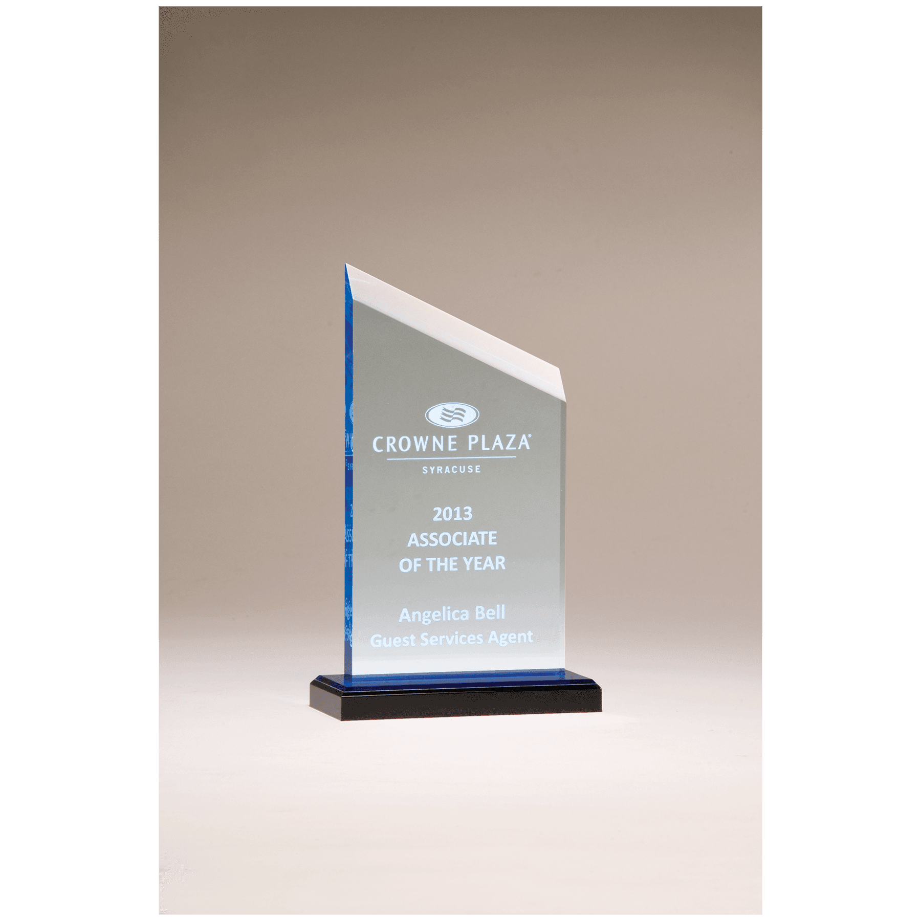 Zenith Series Acrylic with Blue Accents, Black Base with Blue Mirror Top