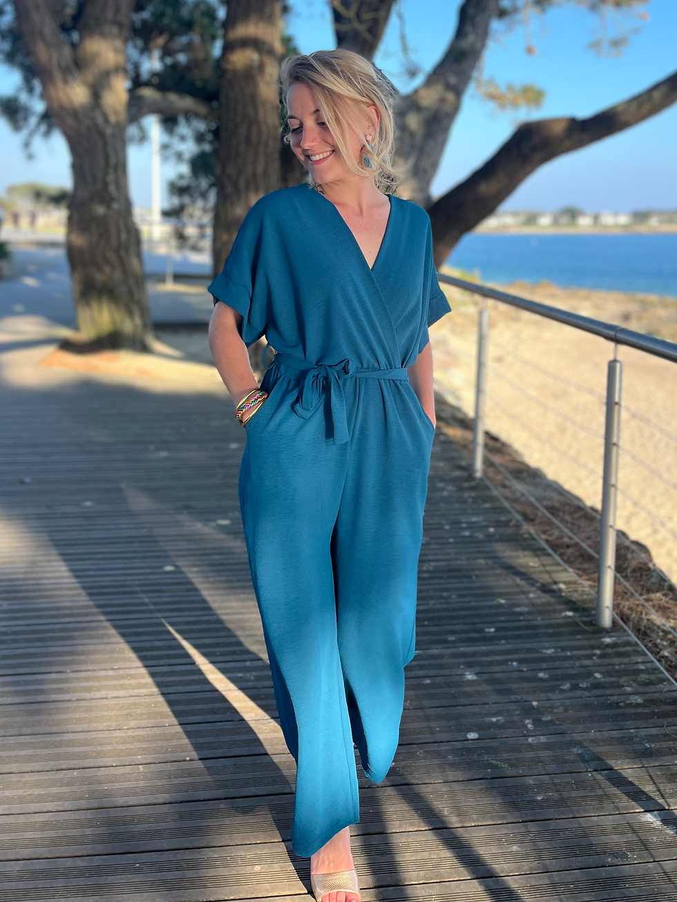 Combinaison Clémence bleu canard