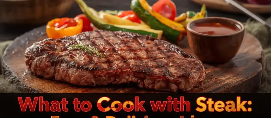 Delicious steak served with mashed potatoes and vegetables