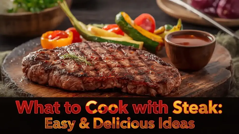 Delicious steak served with mashed potatoes and vegetables