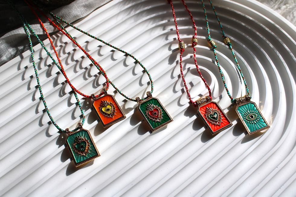 Miniaturbild: Boho Halskette bunt