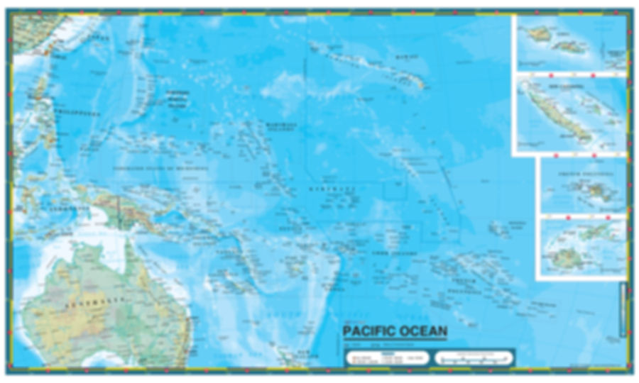 Pacific Ocean Wall Map by Cool Owl Maps