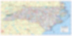 North Carolina state wall map