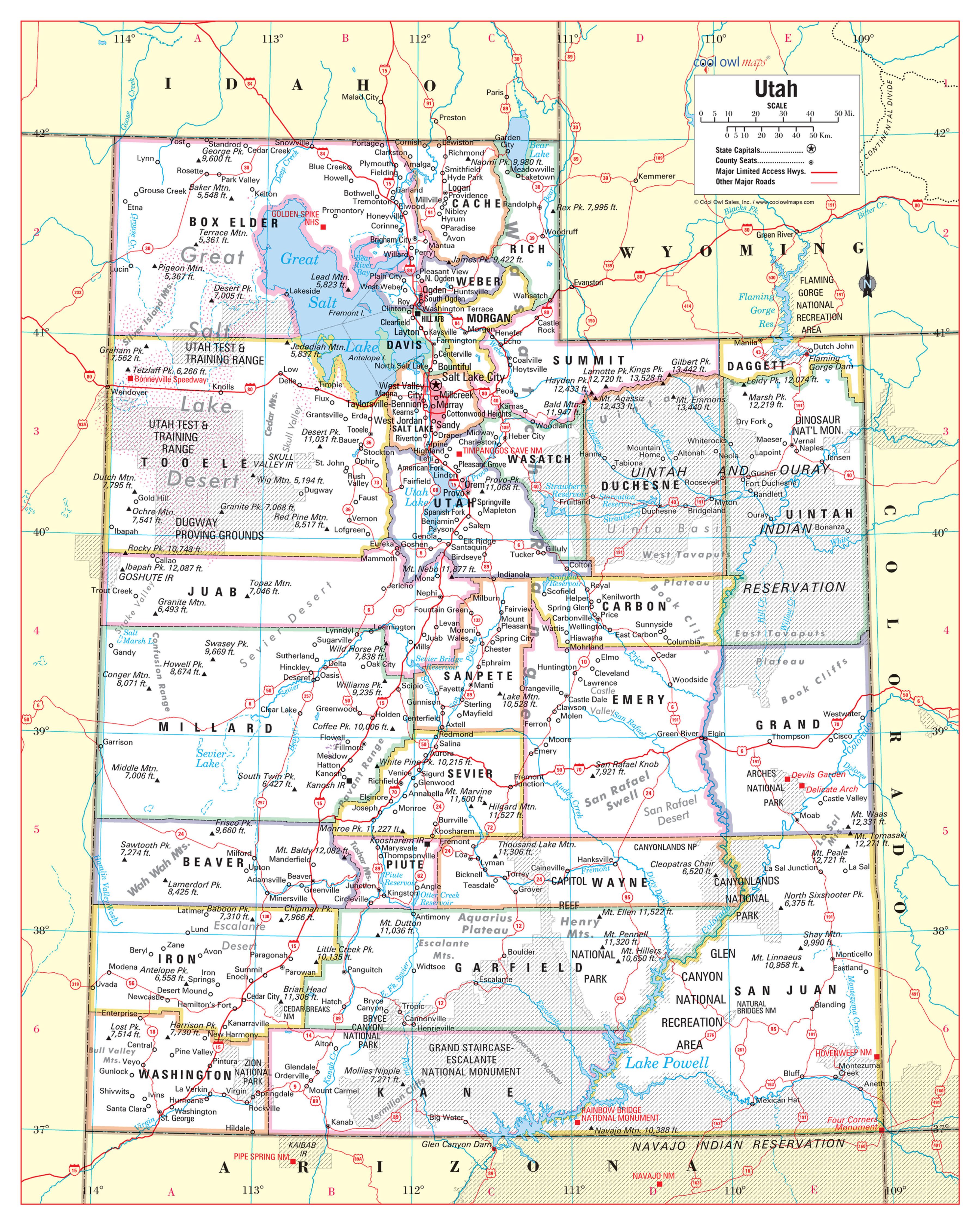 Utah state map