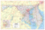 Maryland and Delaware states large print wall map poster