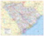 South Carolina state wall map