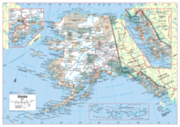 Alaska state wall map large print