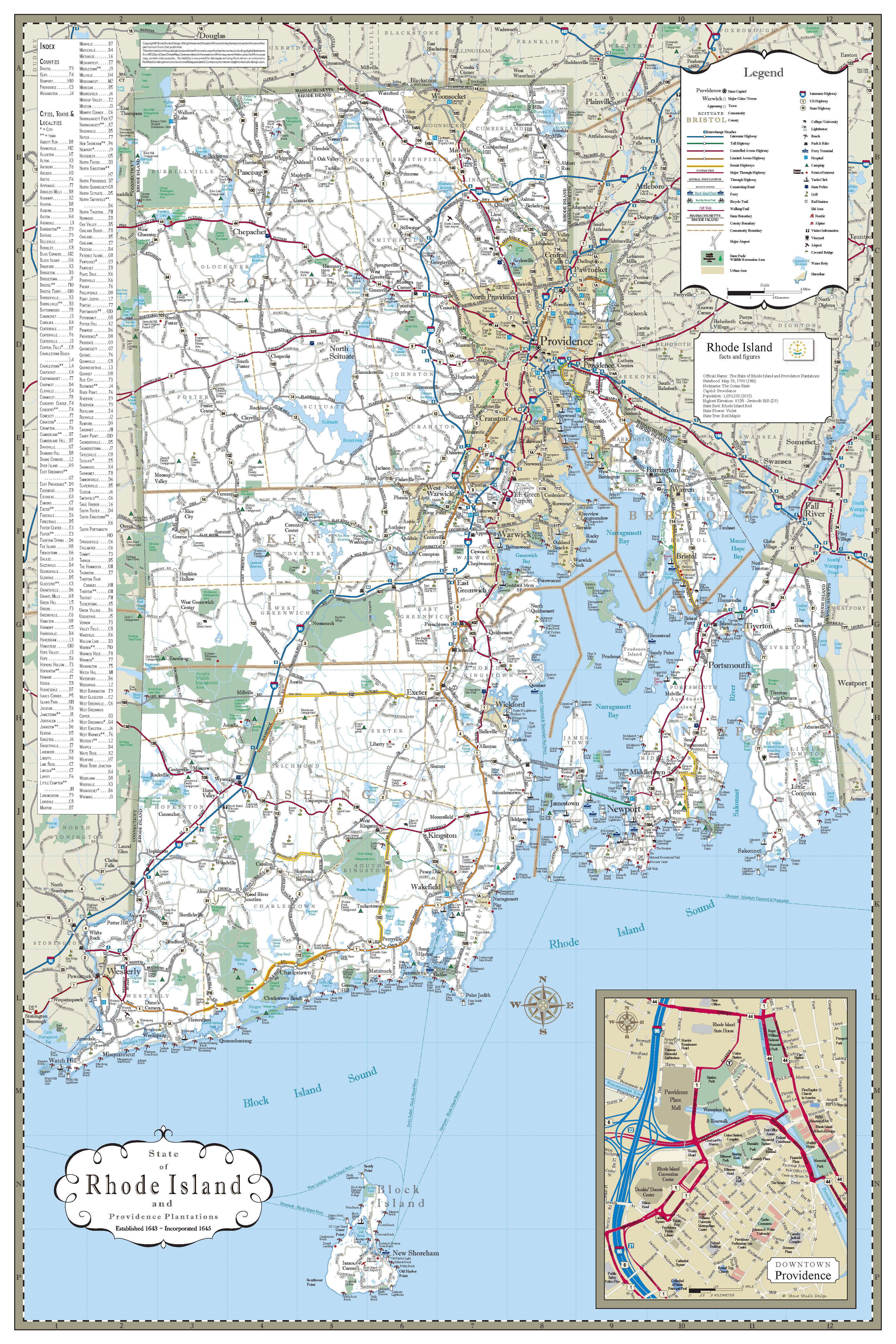 Rhode Island Highway map