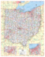 Ohio state wall map poster