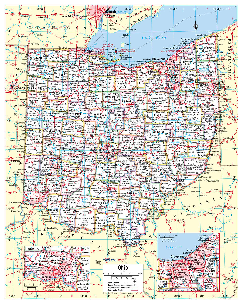 OHIO State Wall Large Print Wall Map 24Wx30H By Cool Owl Maps 1f13db B3c0c1bcb3674eab909b21faa5cb0728~mv2