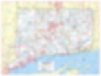 Connecticut state wall map