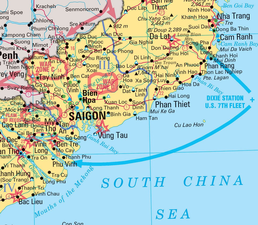 Thumbnail: Vietnam War Conflict Wall Map Poster Military