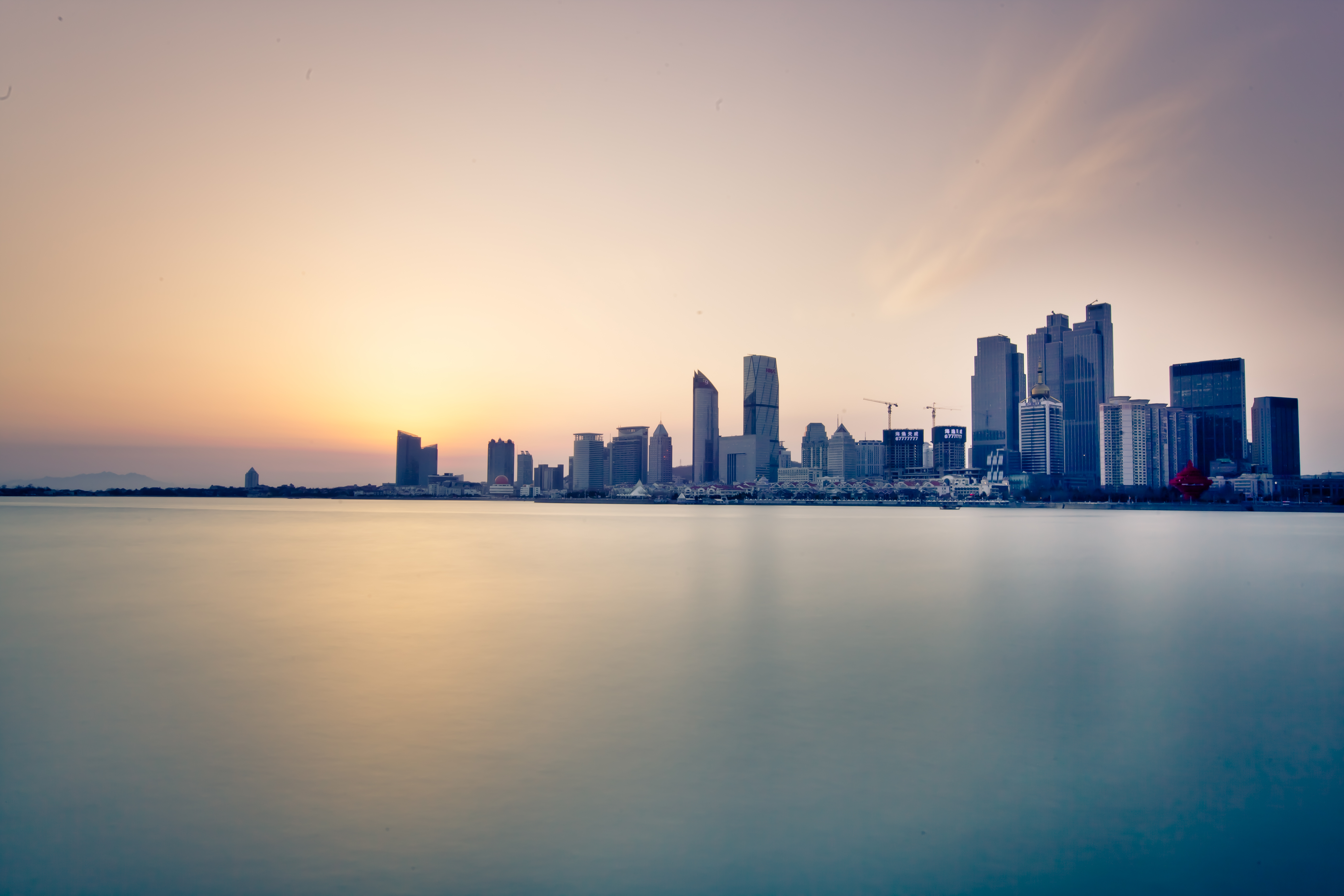 Pôr do sol Skyline da cidade