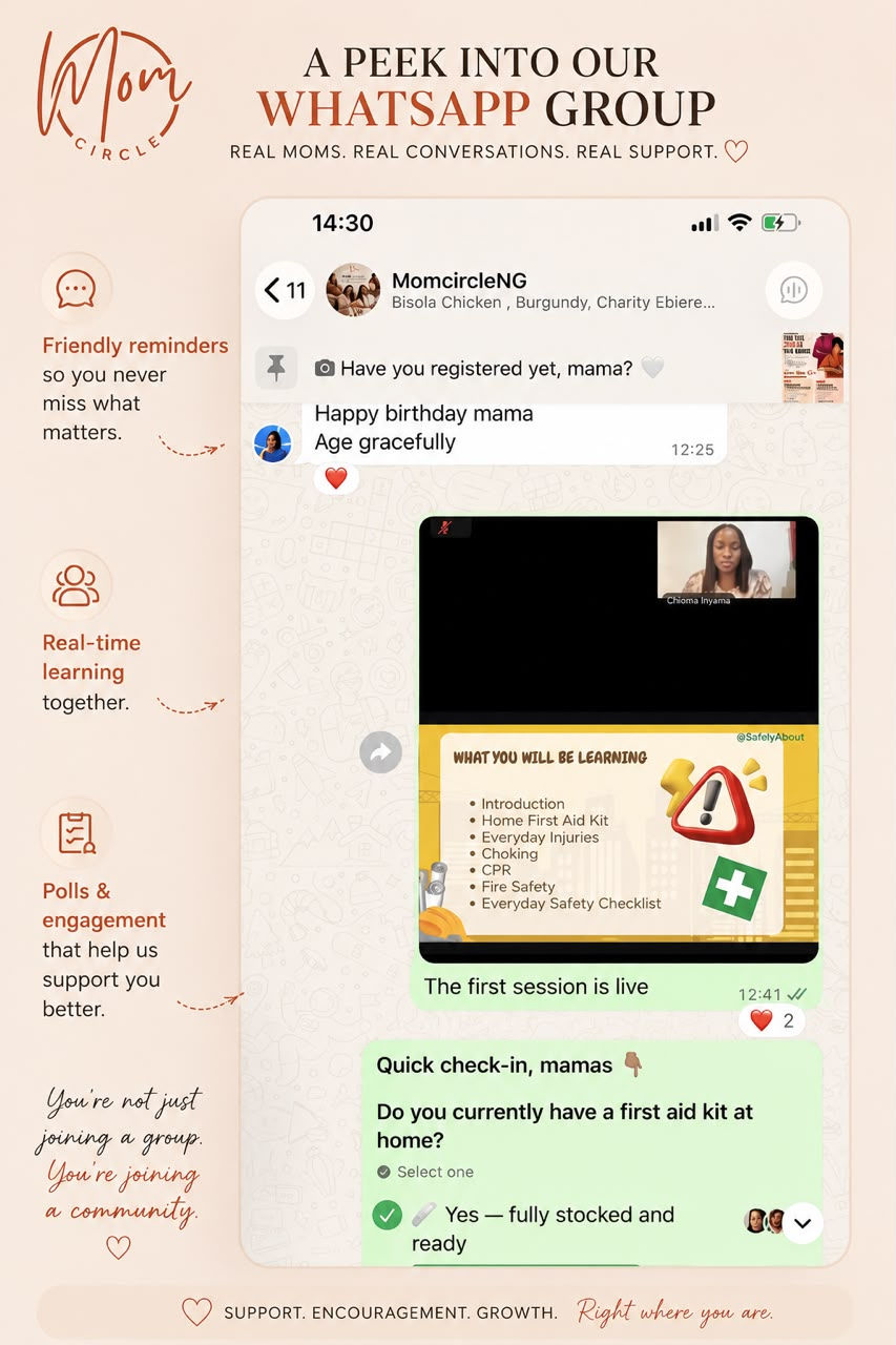 Close-up view of a smartphone displaying a MomCircleNG online forum