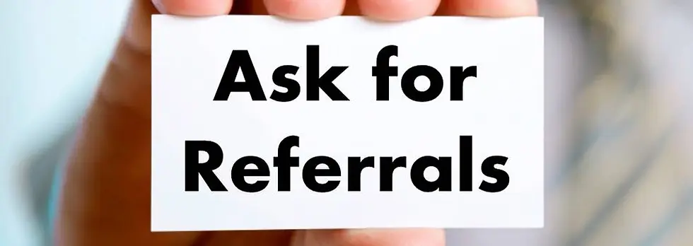 Wireless store counter sign promoting a bring-a-friend referral bonus with store credit