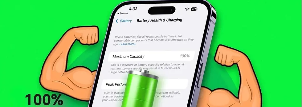 Dealer performing battery health check on iPhone using diagnostics app
