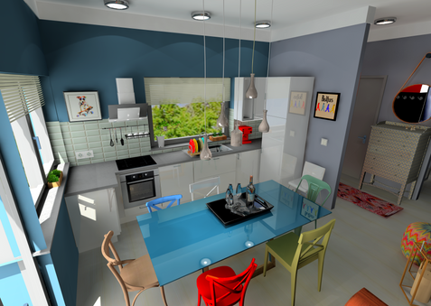 Open kitchen of a young couple