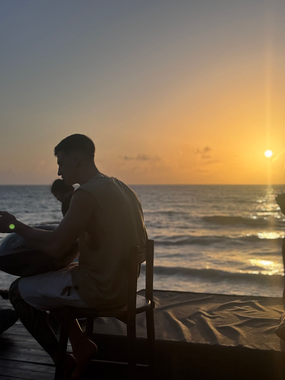 Sound bath by the ocean at HABITAS in Tulum, Mexico