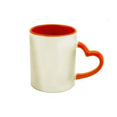 Миниатюра: Кружка цветная и ручка сердечком