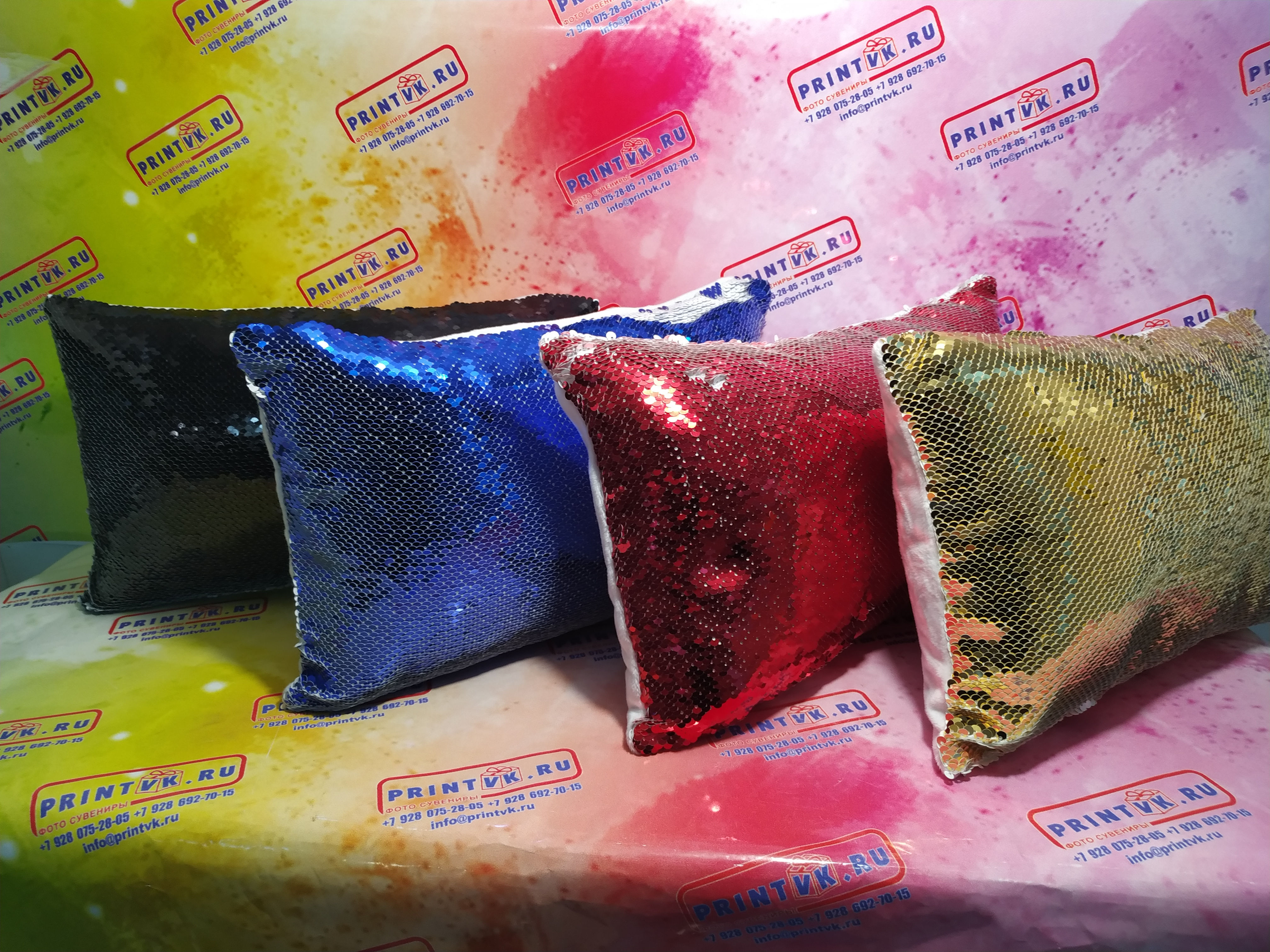 Подушка 25x40 волшебная из пайеток