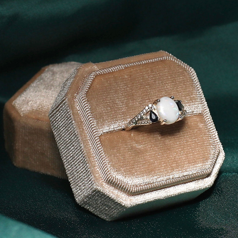 Thumbnail: Opal and Sapphire Silver Ring