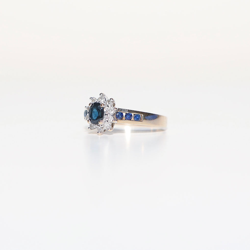 Thumbnail: Sapphire and Diamond 9ct Yellow Gold Ring