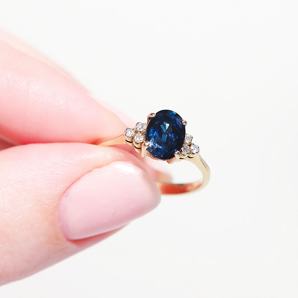 Thumbnail: Sapphire and Diamond 14ct Yellow Gold Ring