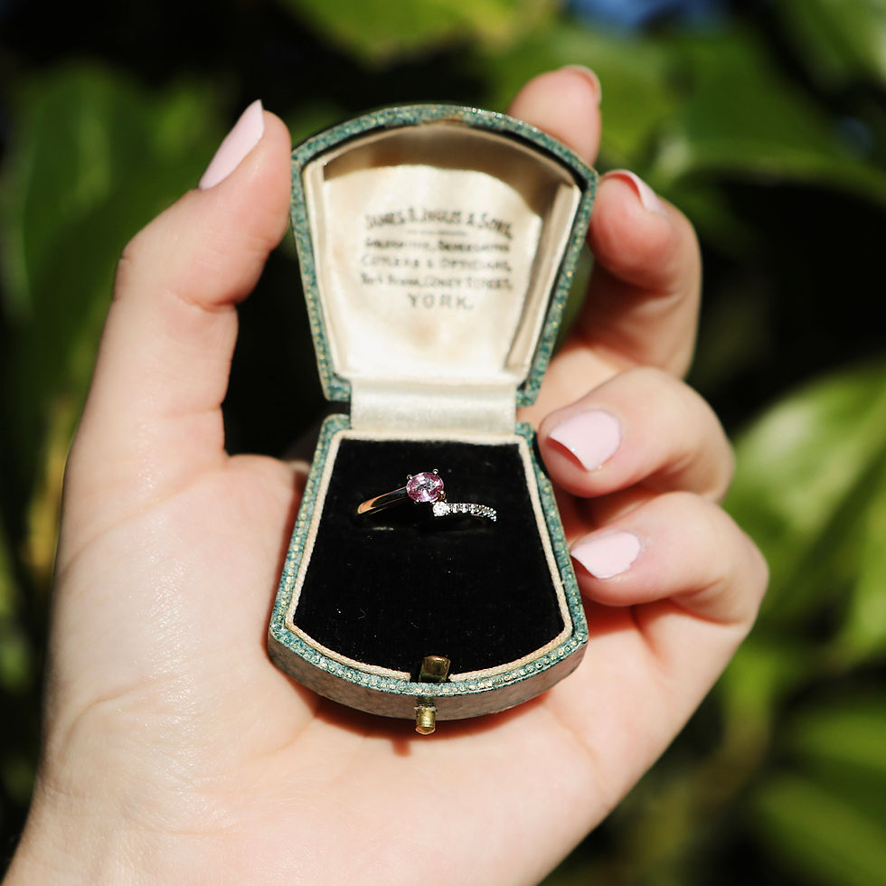 Thumbnail: Pink Sapphire and White Spinel 9ct Yellow Gold Ring