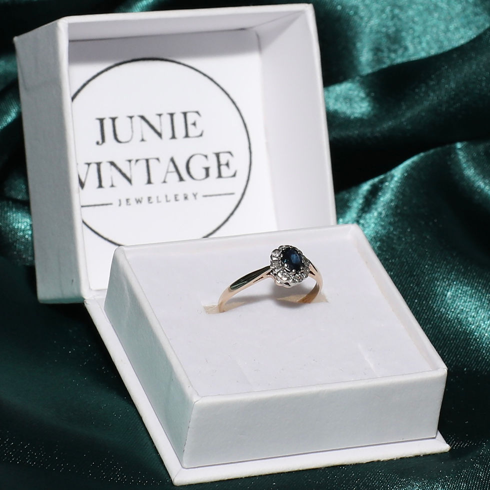 Thumbnail: Sapphire and Diamond 9ct Yellow Gold Ring