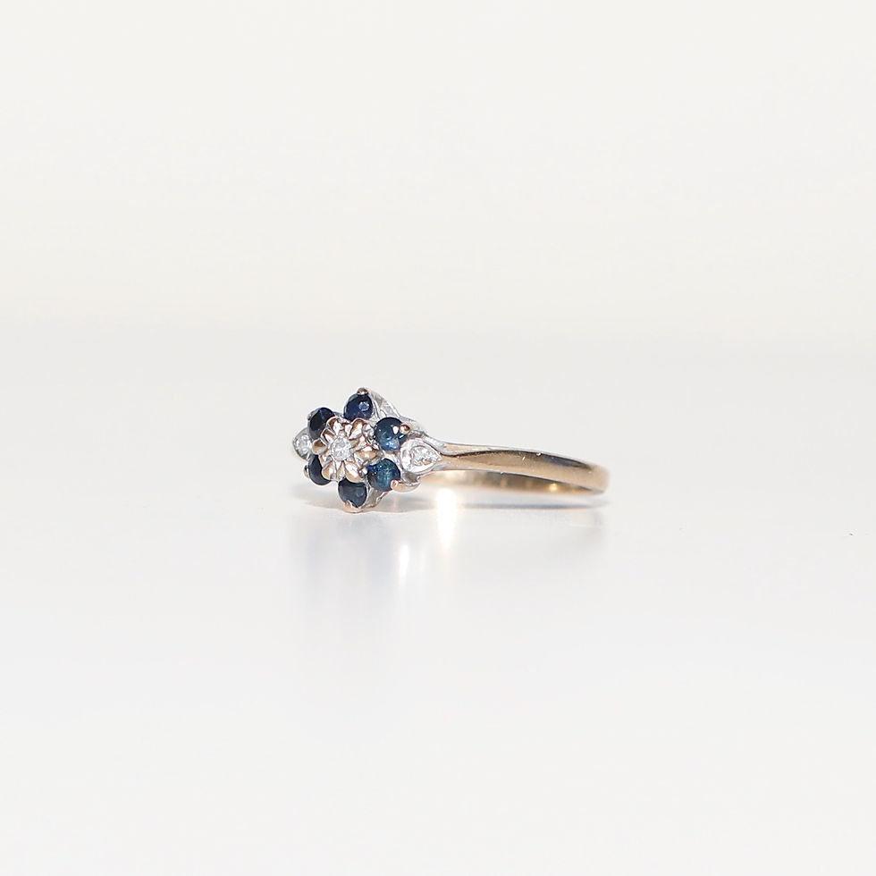 Thumbnail: Sapphire and Diamond 9ct Yellow Gold Ring