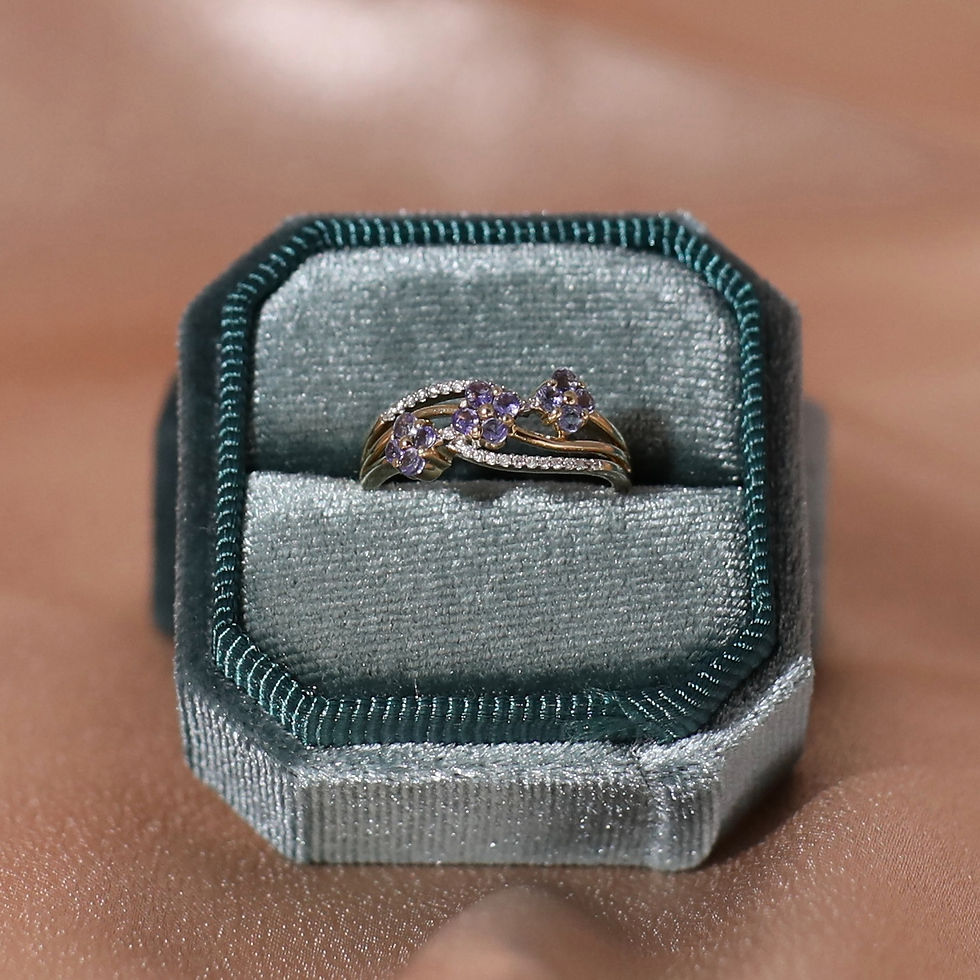 Thumbnail: Tanzanite and Diamond 9ct Yellow Gold Ring