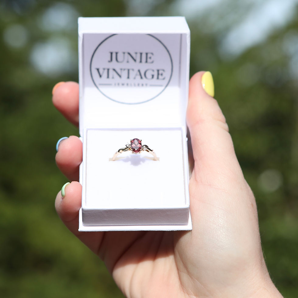 Thumbnail: Pink and White Topaz 10ct Yellow Gold Ring