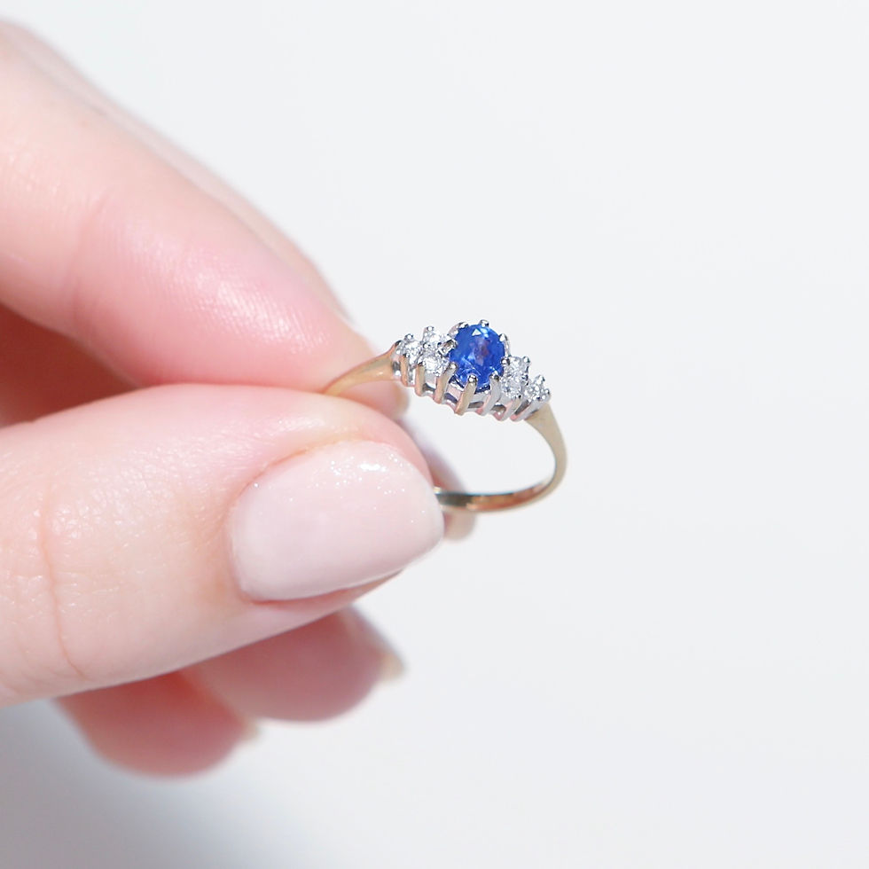 Thumbnail: Sapphire and Diamond 9ct Yellow Gold Ring